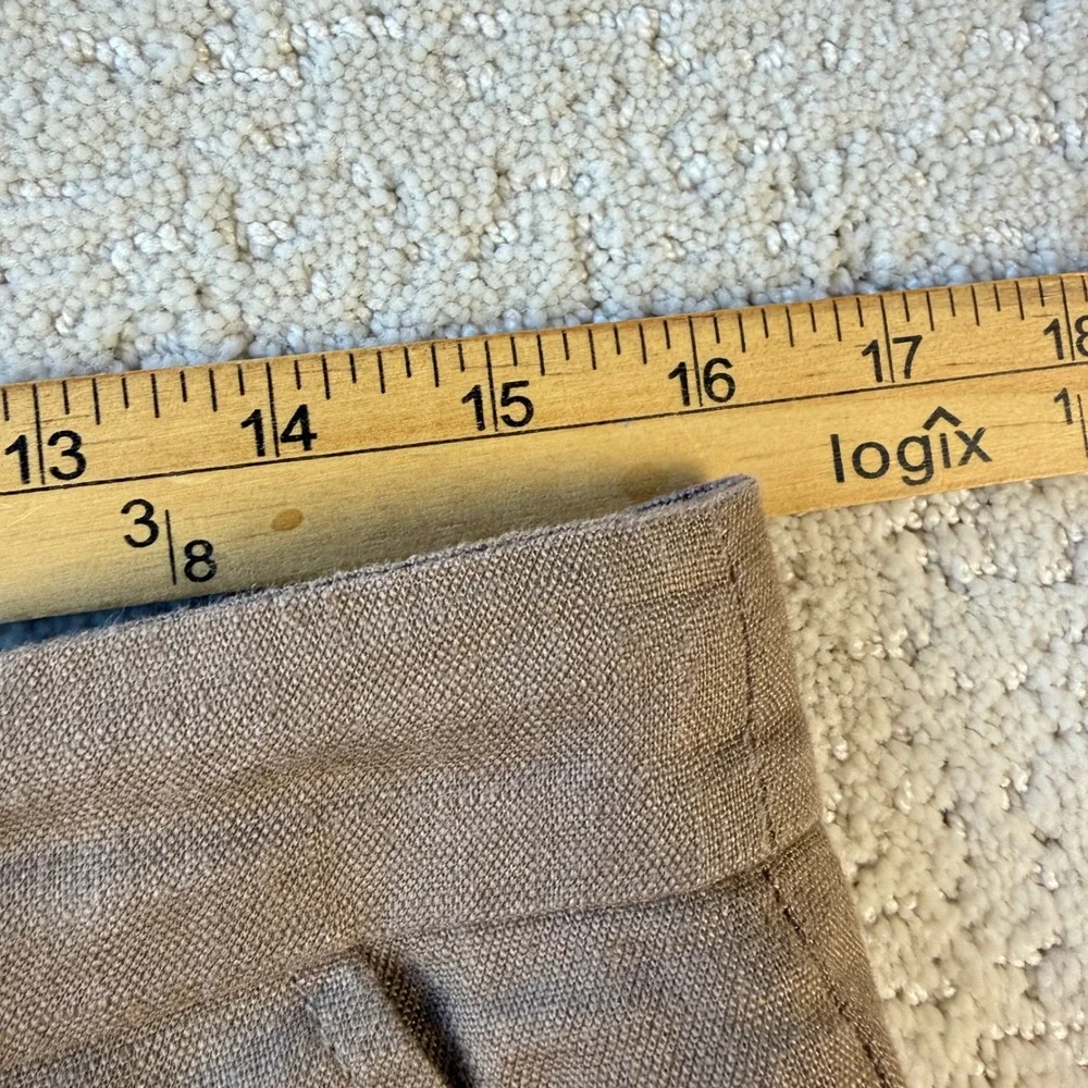 Reformation Mason Pants Women 10 Tan $188 100% Linen High Rise Wide Leg